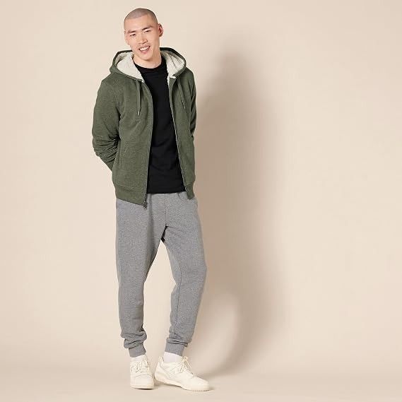 Green Zip-Up Hoodie With Sherpa Lining imagen 6